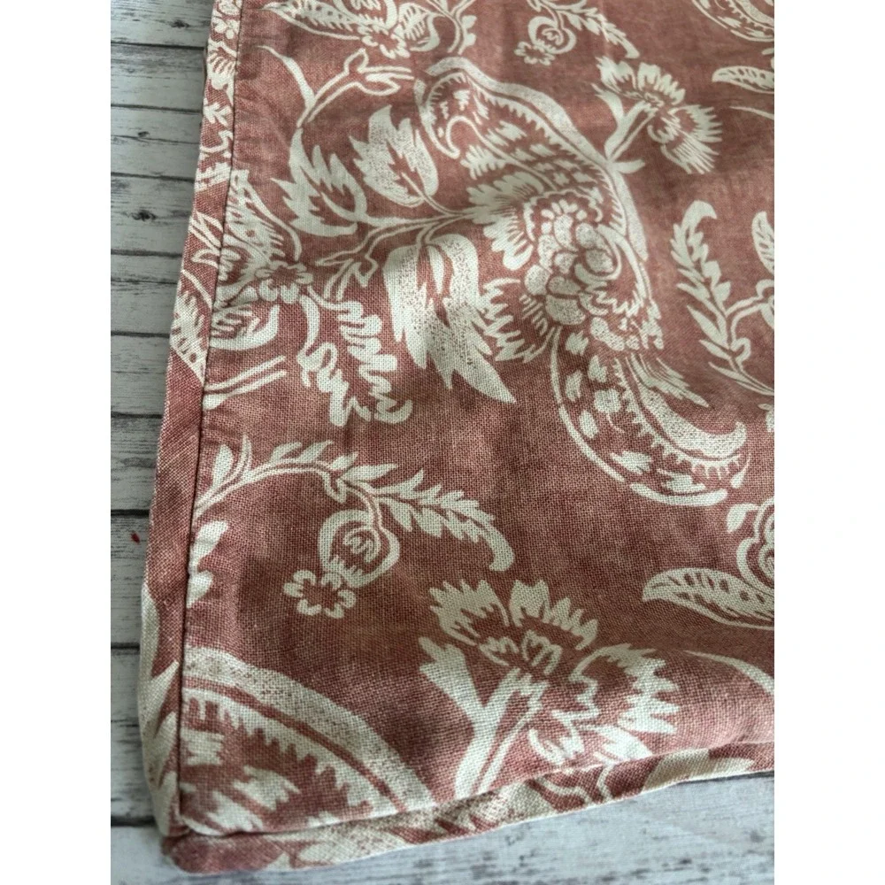 1 x Pottery Barn Alessandra Linen Cotton‎ Euro Sham Terracotta Orange Ivory